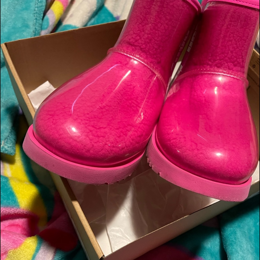 Pink rain boot Uggs size 10